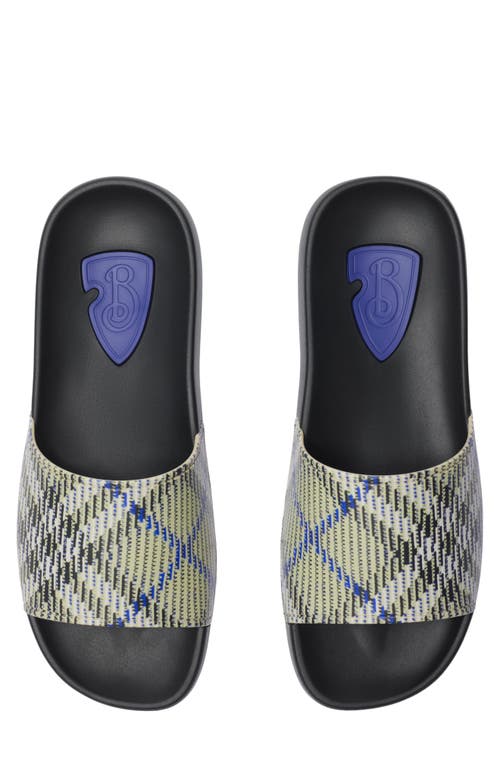 Burberry Dive Embossed Check Pool Slide Sandal In Lichen Ip Check