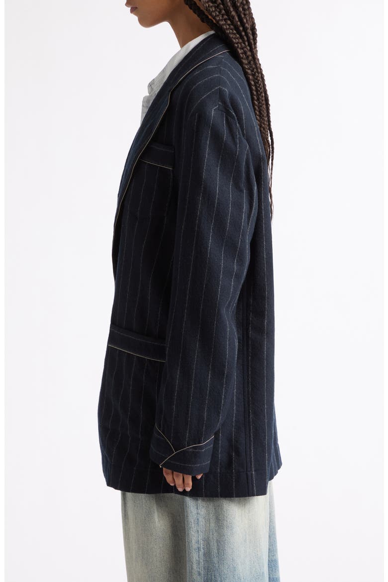 Ragged Pinstriped Wool Blazer, Alternate, color, NAVY AND WHITE STRIPE