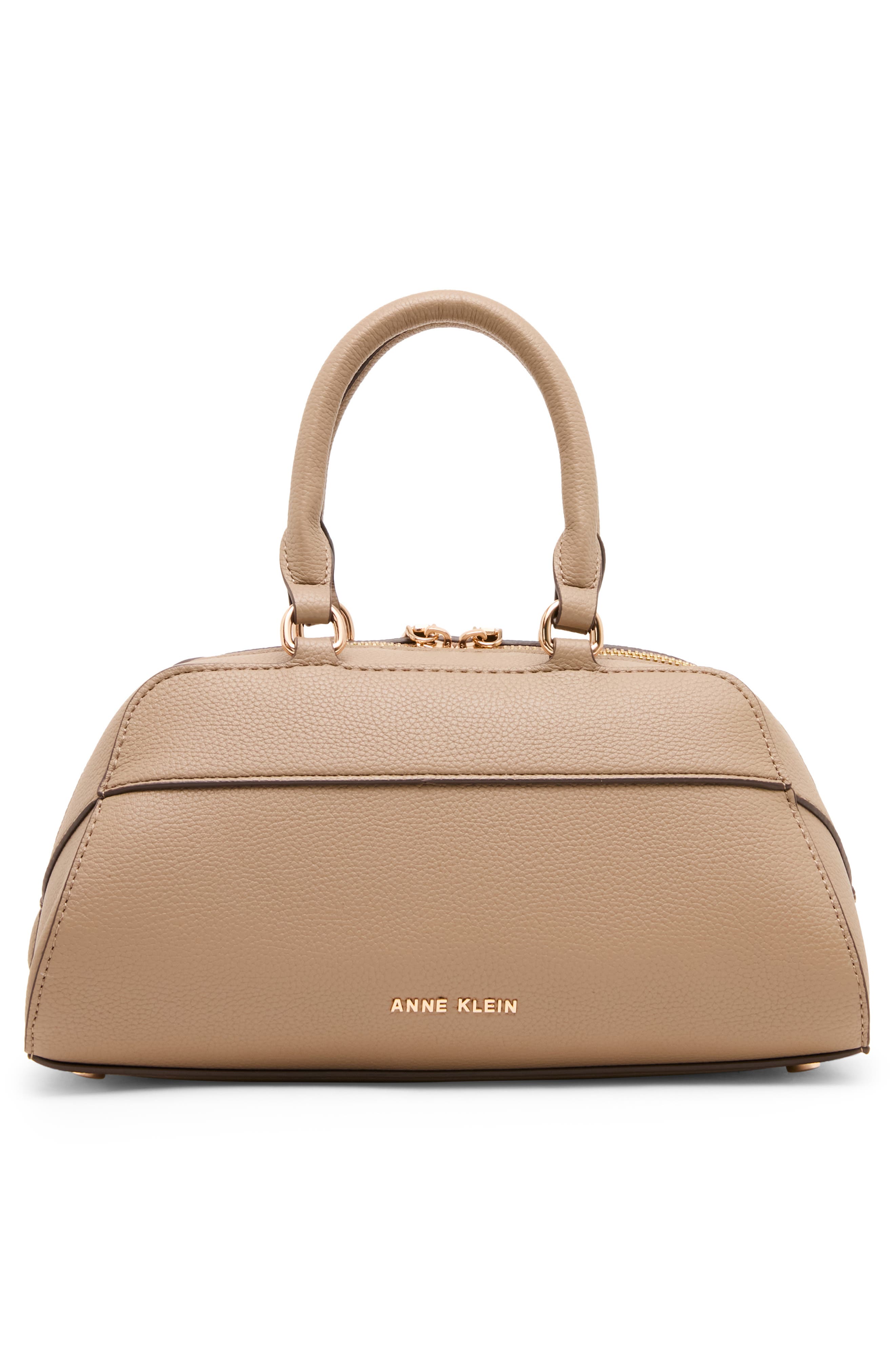 Faux Leather Satchel, Alternate, color, TRUFFLE