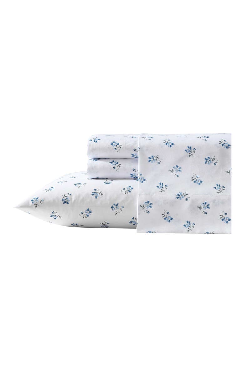 Floral Sheet Set, Main, color, PASTEL BLUE