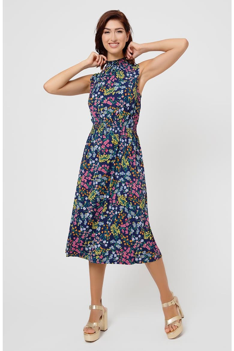 Samantha Floral Print Sleeveless Dress, Alternate, color, WILDFLOWER BOUQUET