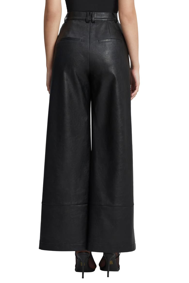 Marlowe Faux Leather Wide Leg Pants, Alternate, color, BLACK