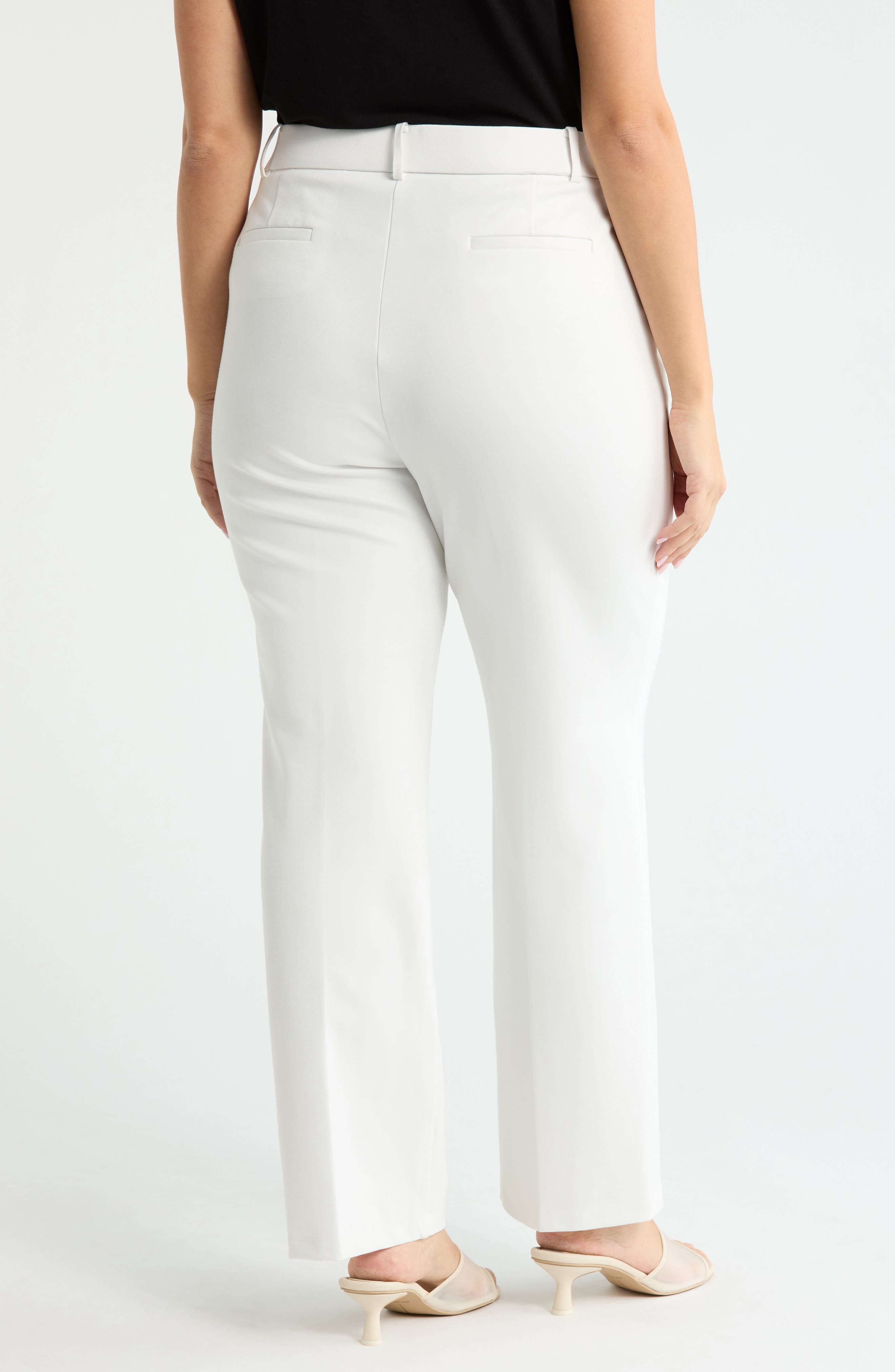 Faux Fly Stretch Straight Leg Pants - image 2