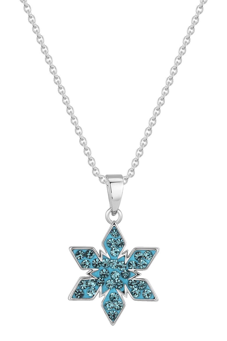 Kids' Crystal Snowflake Pendant Necklace, Main, color, BLUE