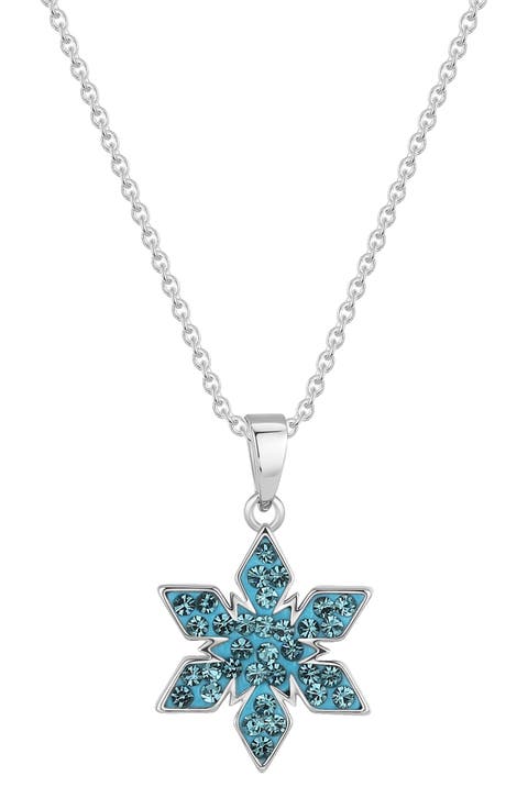 Kids' Crystal Snowflake Pendant Necklace