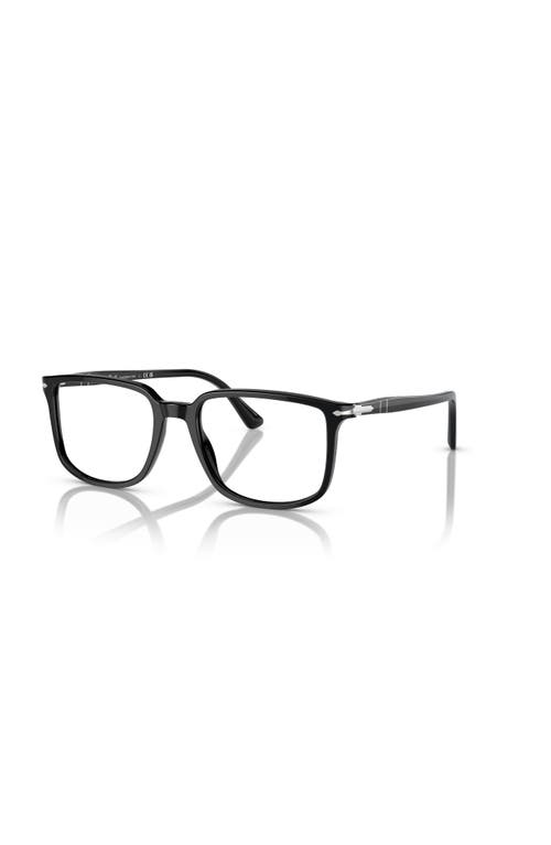 Persol 52mm Rectangle Optical Glasses In Black