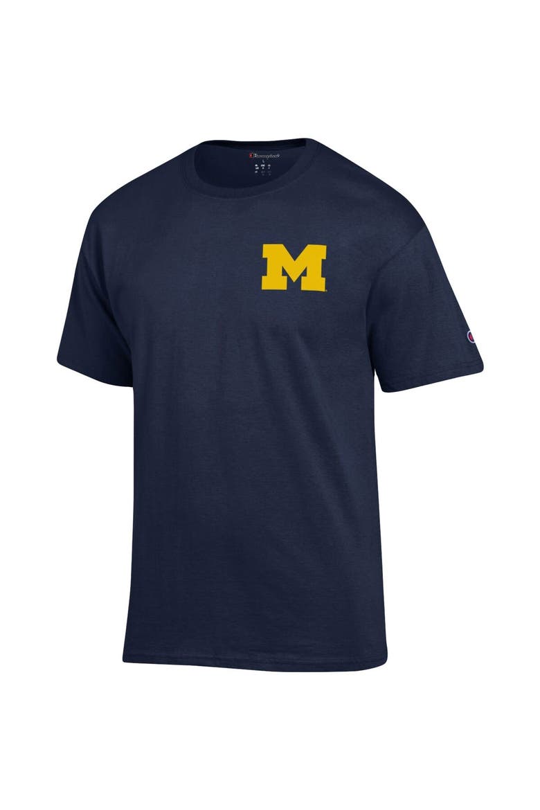 Men's Champion Navy Michigan Wolverines Stack 2-Hit T-Shirt, Alternate, color, Navy