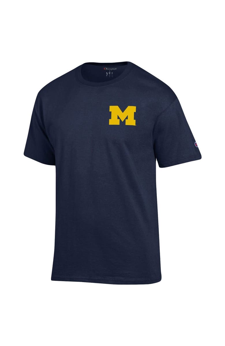 Champion Men's Champion Navy Michigan Wolverines Stack 2-Hit T-Shirt, Alternate, color, Navy