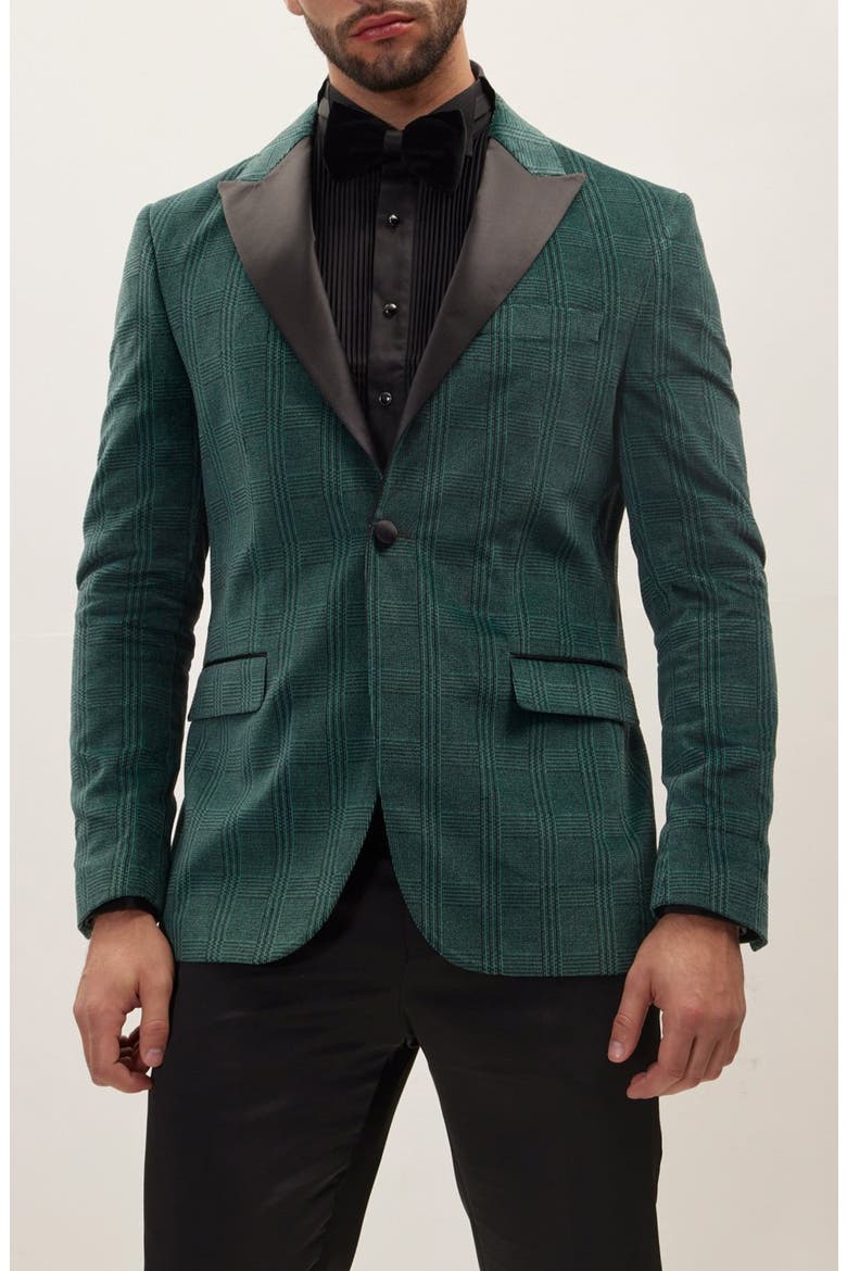 Prince of Whales Tuxedo Jacket, Main, color, GREEN
