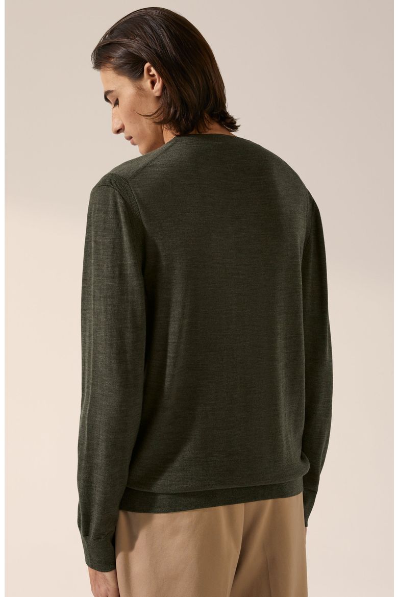 Cole Merino V-Neck Sweater, Alternate, color, Thyme