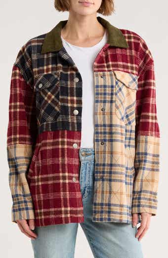 Vigoss Plaid Patchwork Coat