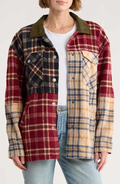Vigoss Plaid Patchwork Coat