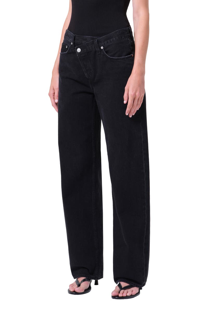 AGOLDE Arc Criss Cross Relaxed Jeans, Alternate, color, Phase Dark Black