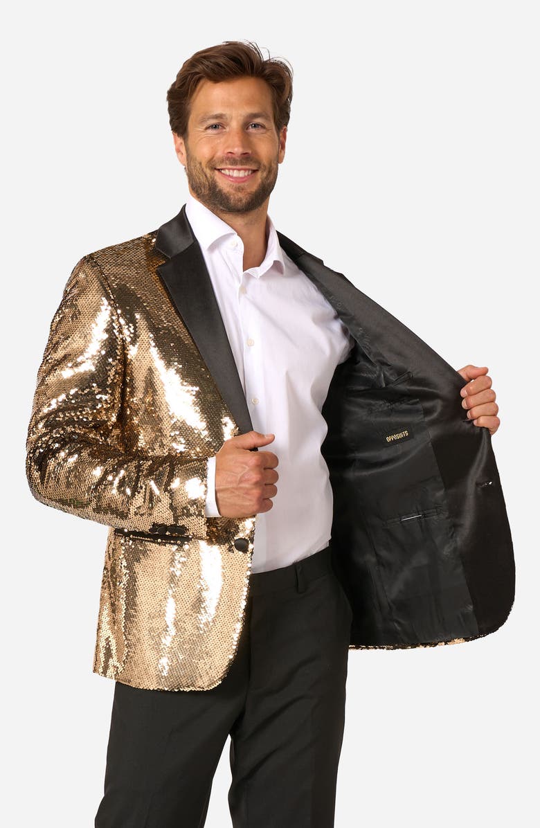 OppoSuits Groovy Gold Sequin Dinner Jacket, Alternate, color, Gold