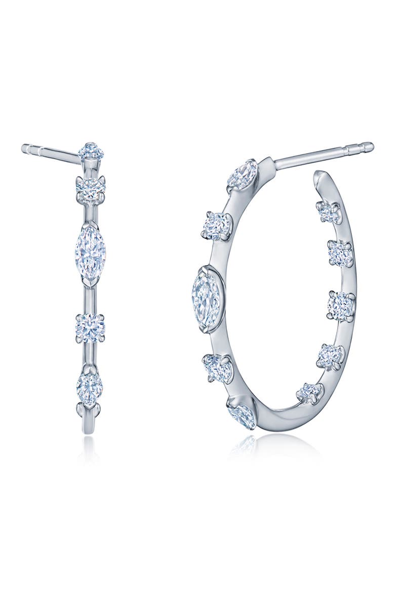 Starry Night Diamond Hoop Earrings, Main, color, WHITE GOLD