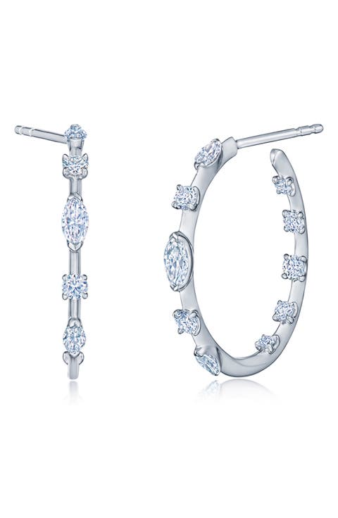 Starry Night Diamond Hoop Earrings