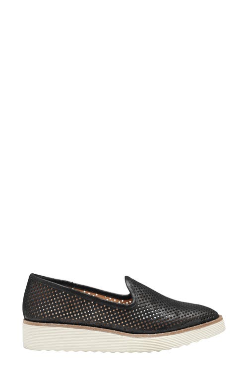Johnston & Murphy Mitzi Perforated Venetian Loafer In Black Italian Metallic