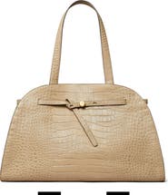 Tory Burch Romy Croc Embossed Leather Bauletto