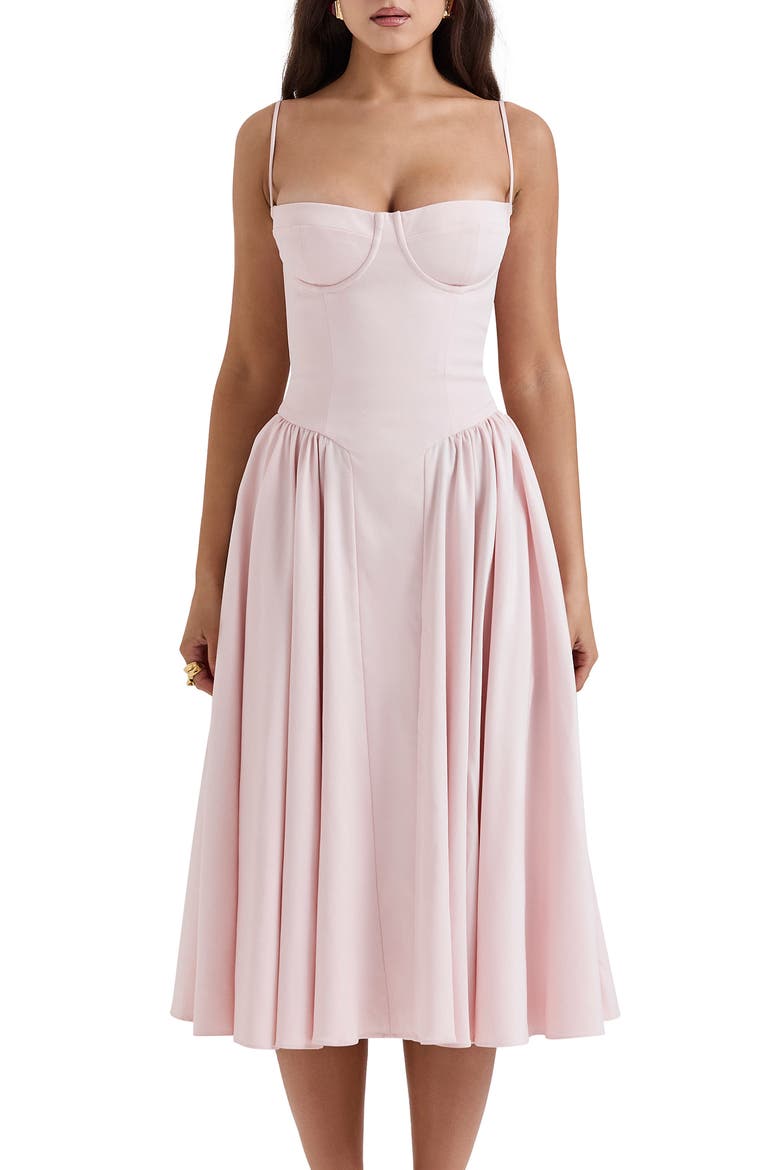 Samaria Corset Fit & Flare Dress, Alternate, color, PINK SALT