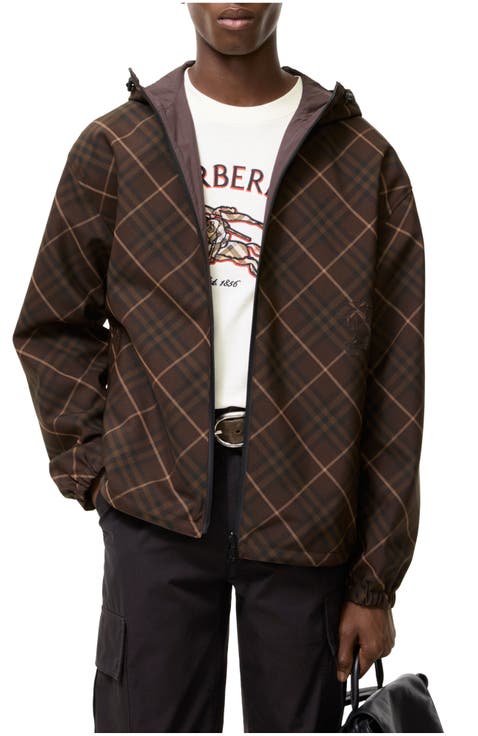 Reversible Check Hooded Jacket