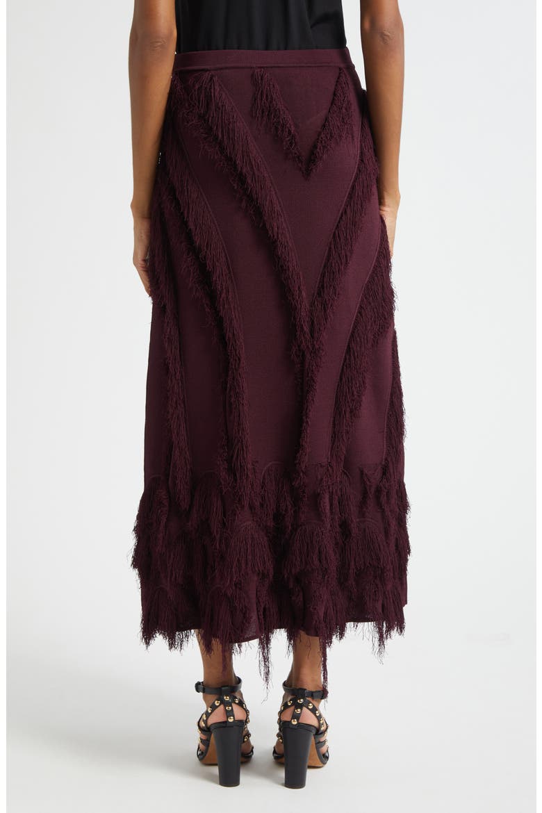 Astri Fringe Detail Knit Maxi Skirt, Alternate, color, MAHOGANY