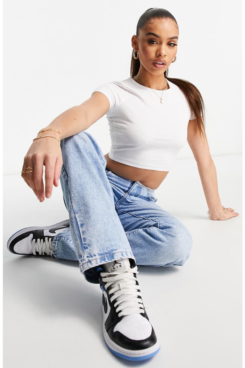 Fitted Crop T-Shirt, Alternate, color, WHITE