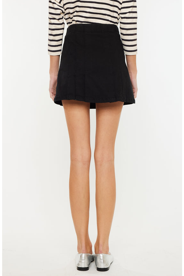 Irene High Rise Pleated Mini Skort, Alternate, color, Black
