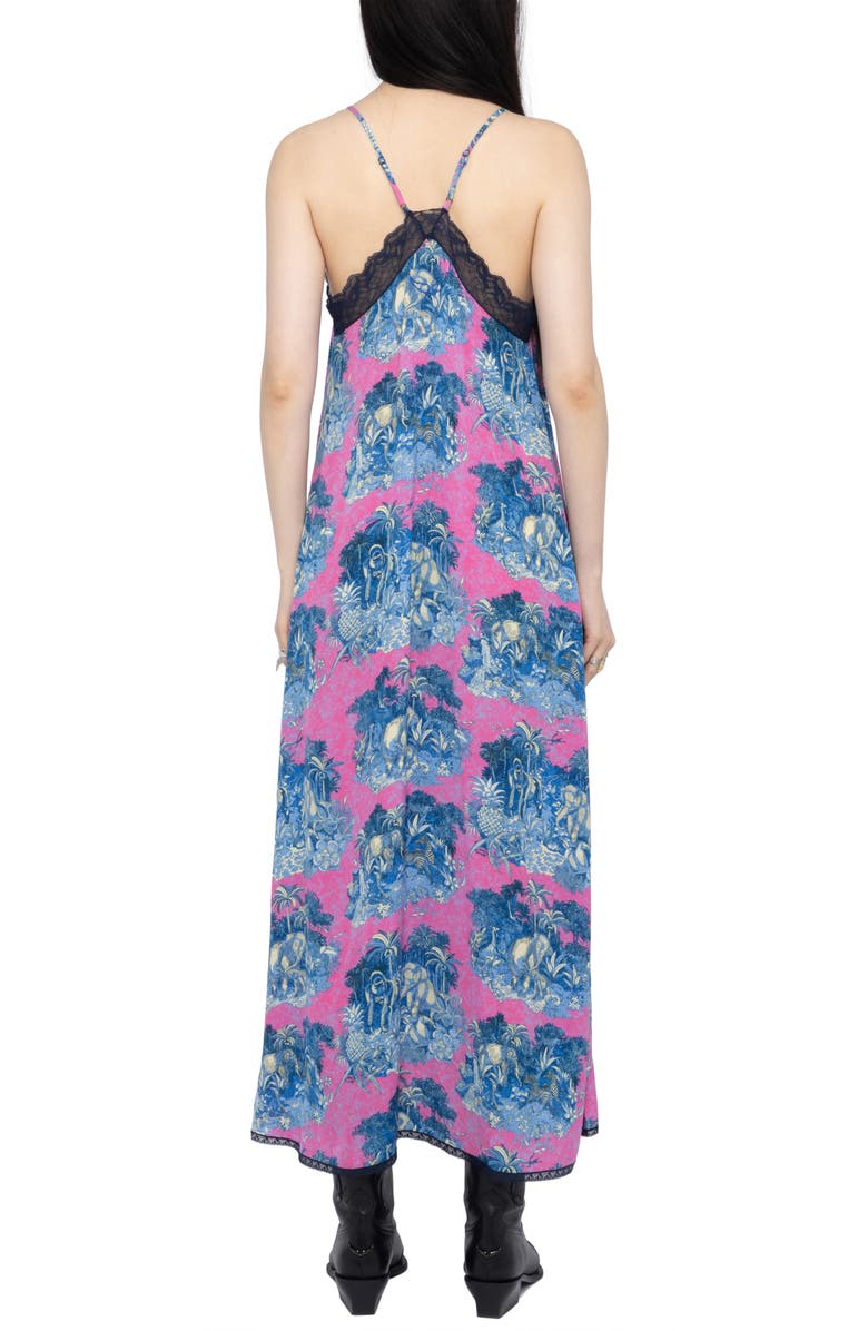 Zadig & Voltaire Risty Wild Jungle Print Crepe Slipdress, Alternate, color, Lady