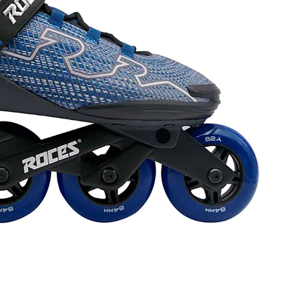 Roces R-EVO 84 Mens Inline Skates, Alternate, color, Black/Blue/Light Gray