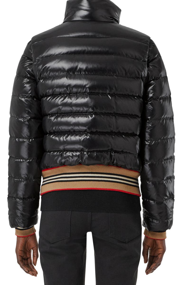 Burberry Hessle Detachable Sleeve Icon Stripe Down Puffer Jacket, Alternate, color, 