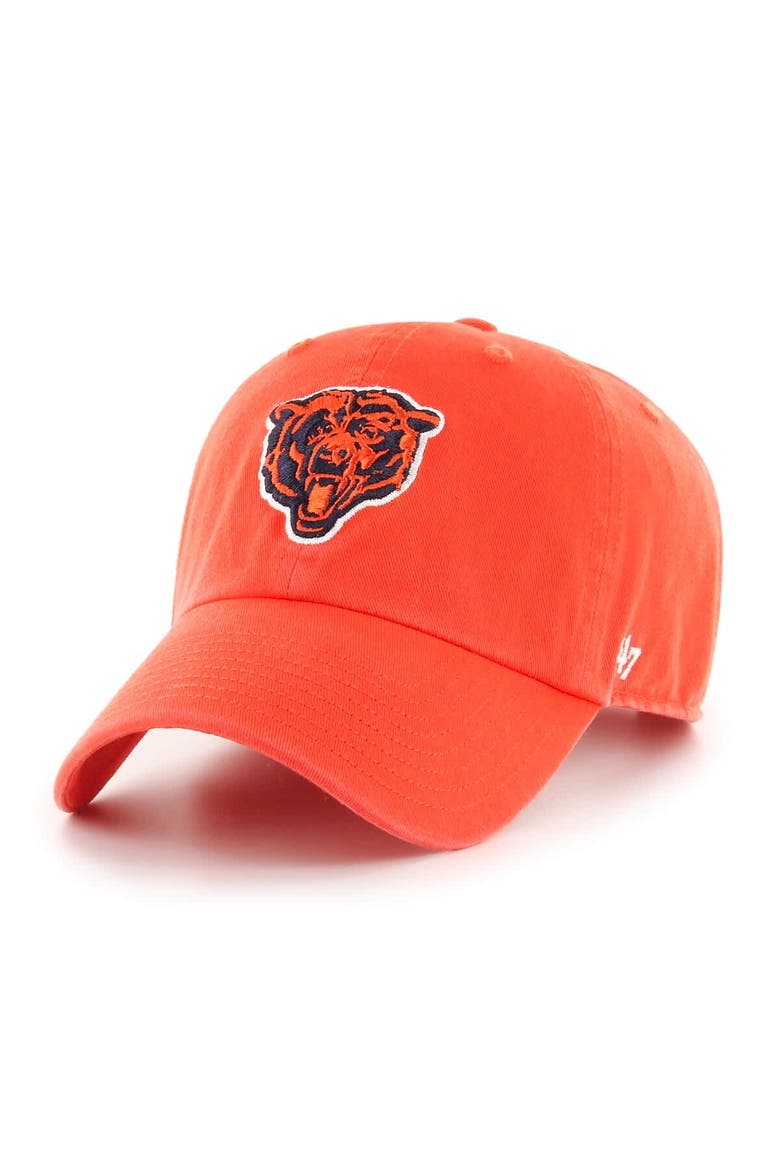 Men's '47 Orange Chicago Bears Historic Logo Clean Up Adjustable Hat, Main, color, Orange