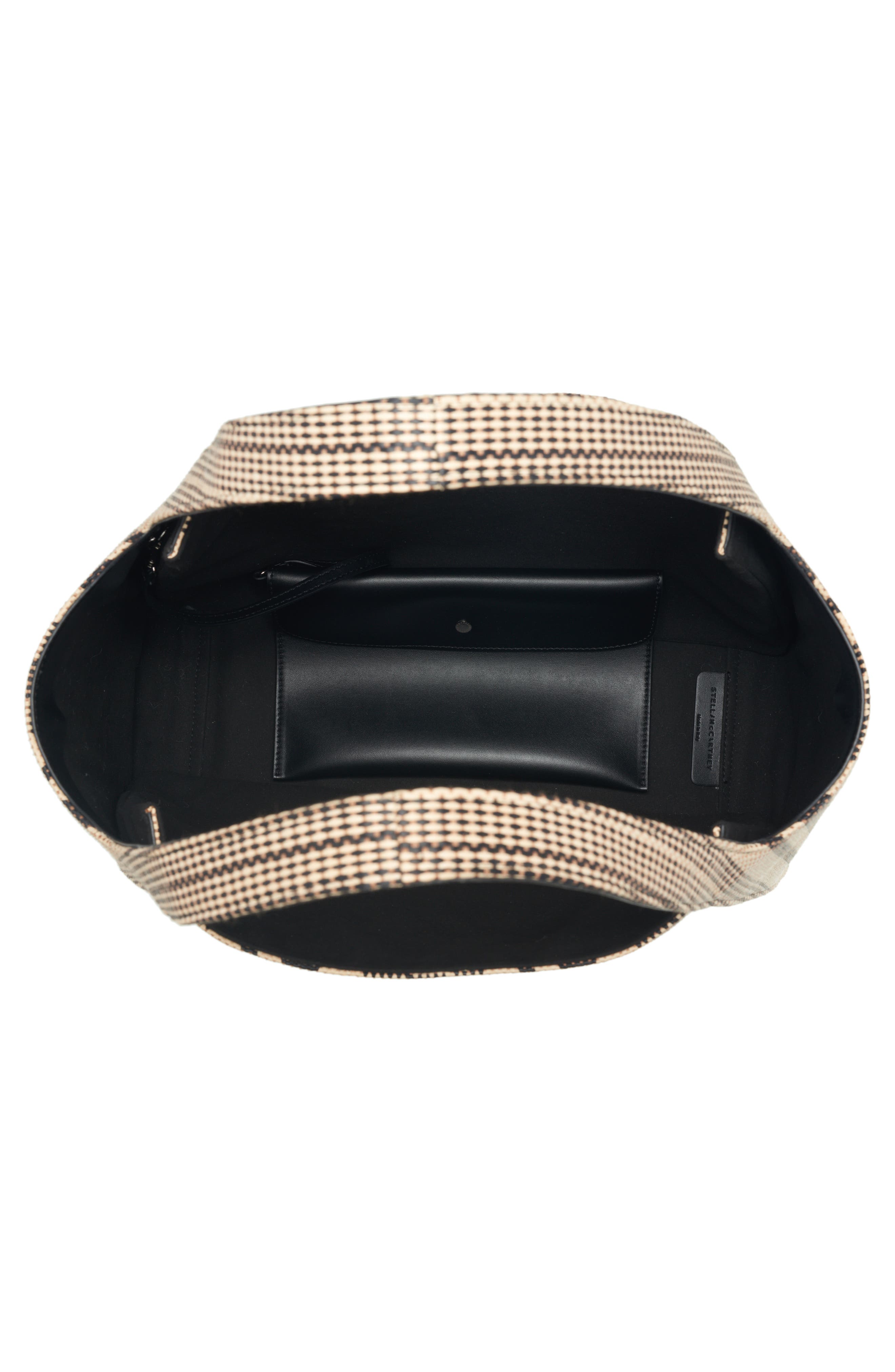 Stella McCartney Stella Logo Stripe Woven Tote, Alternate, color, 