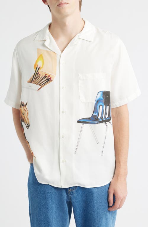 ONE OF THESE DAYS I Never Believed in Much but I Believe in You Short Sleeve Button-Up Shirt in Ivory  product