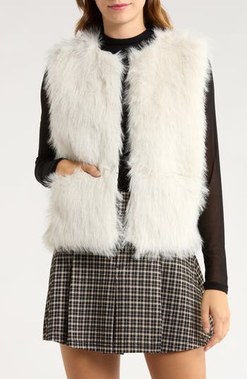 Sanctuary Faux Fur Vest In White