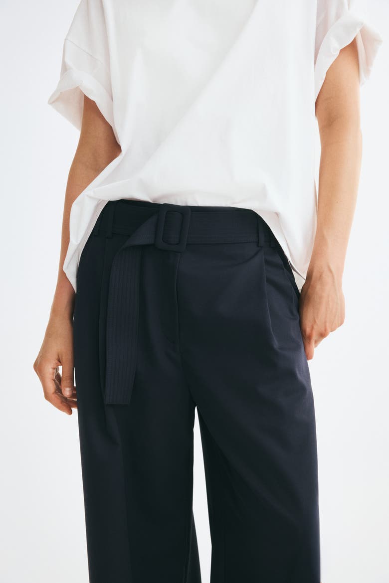 Dress Pants With Belt, Alternate, color, Navy blue