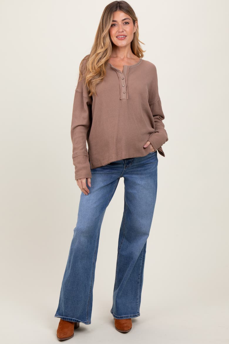 Washed Wide Leg Maternity Jeans, Main, color, Blue