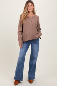 PinkBlush Washed Wide Leg Maternity Jeans