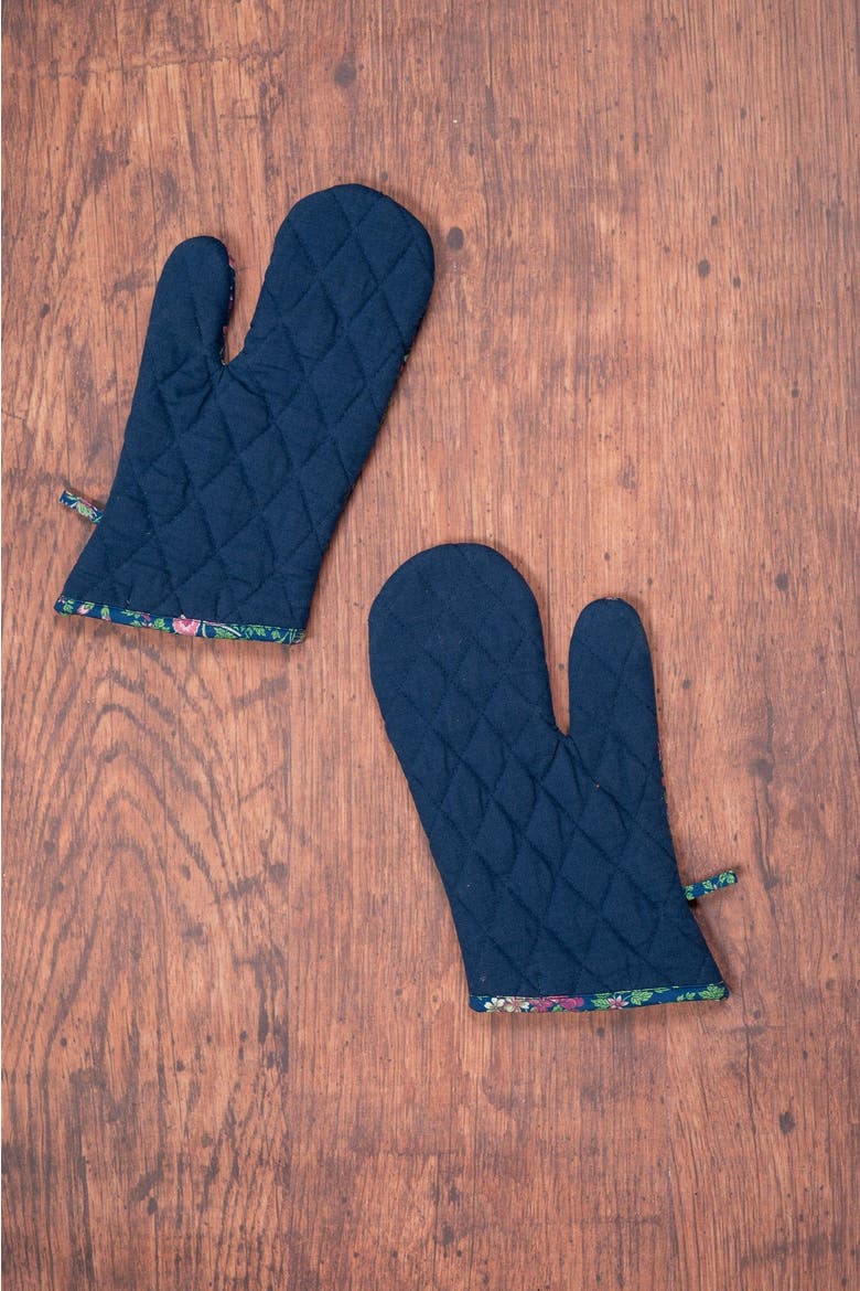 Prairie Essentials Oven Mitt in Navy, Set of 2, Alternate, color, Navy