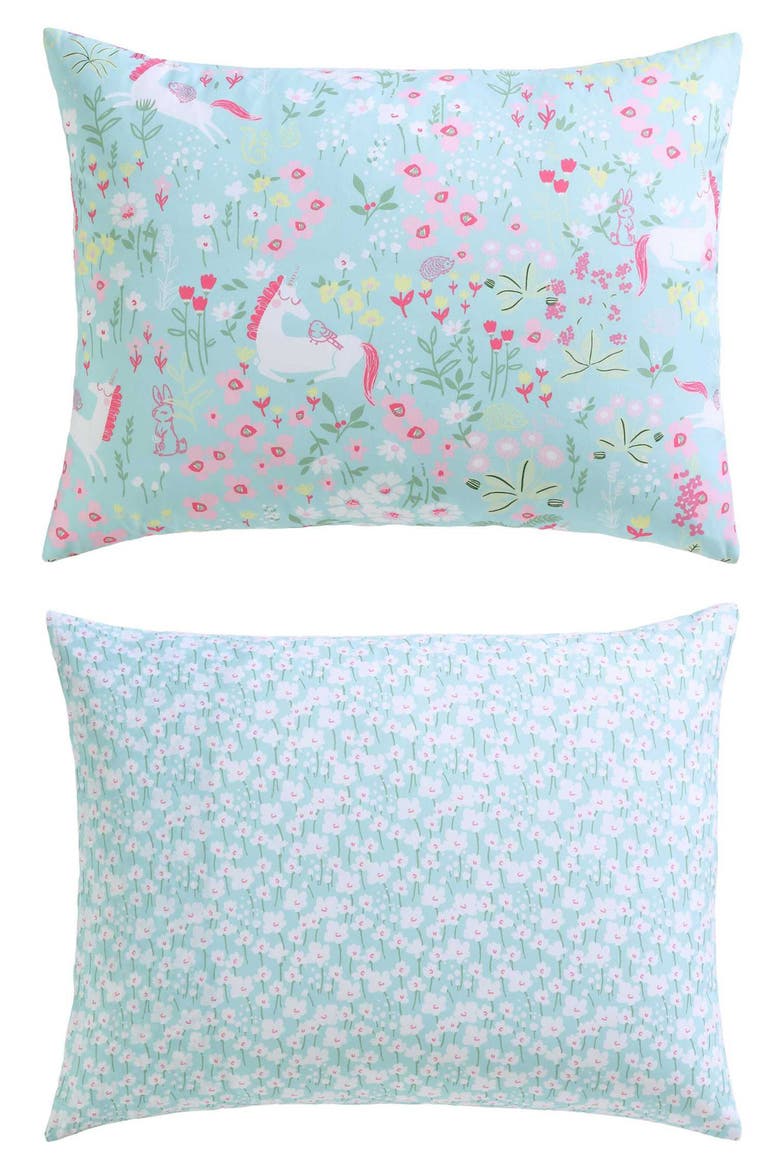 Magical Unicorns 3-Piece Queen Microfiber Comforter & Sham Set, Alternate, color, BRIGHT BLUE