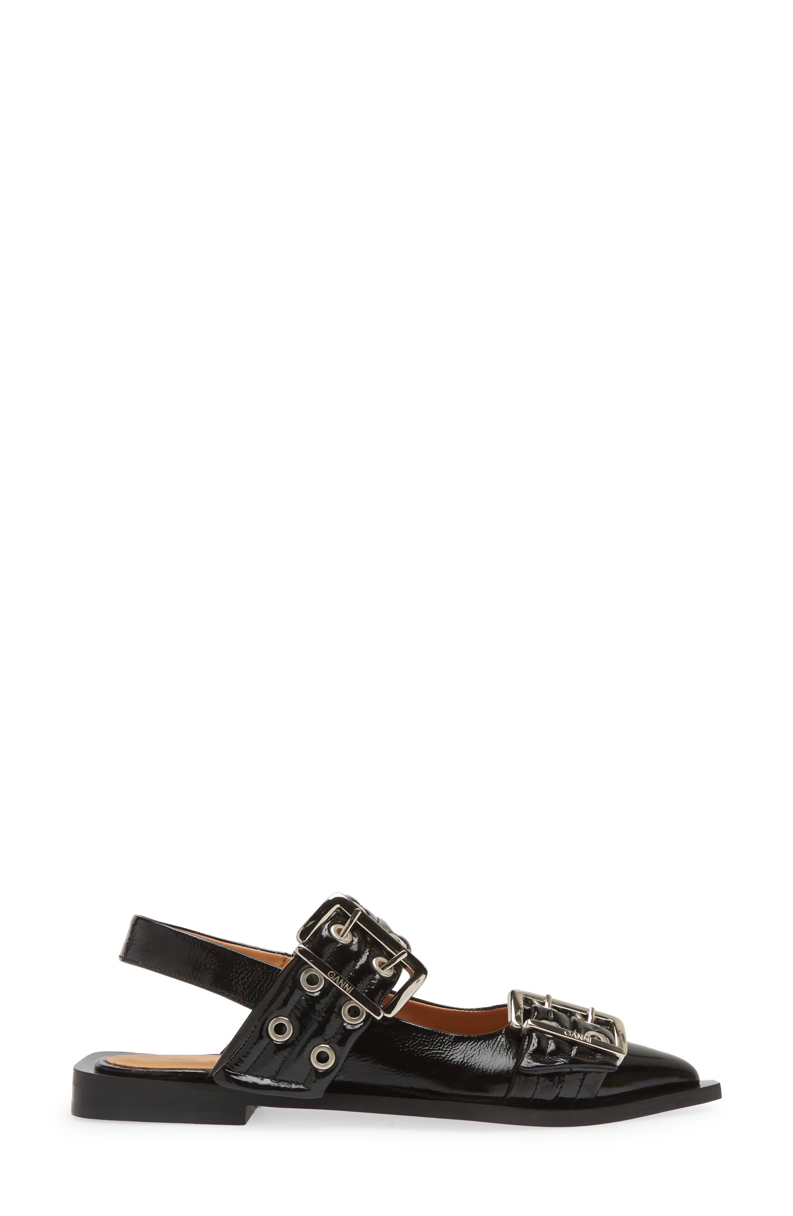 Ganni Slingback Pointed Toe Flat, Alternate, color, 