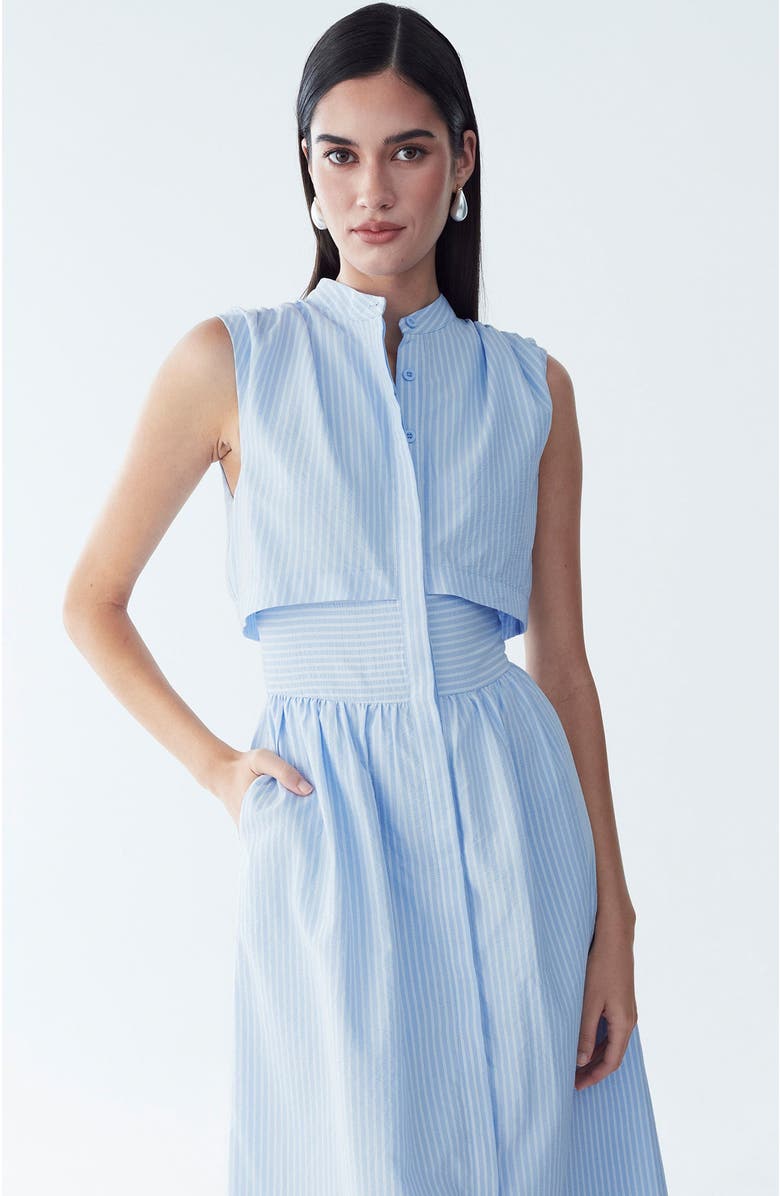 WILLA Fallyn Midi Dress, Alternate, color, Sky Blue - Wht