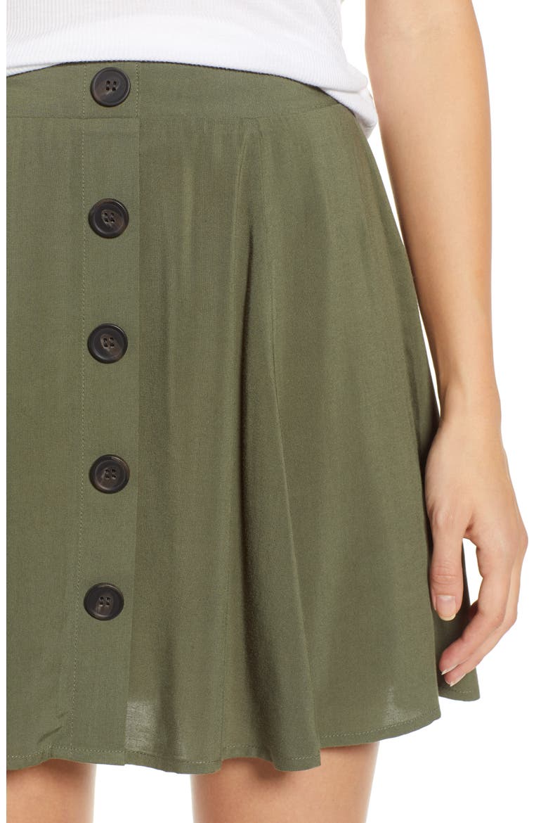Button Front Skirt, Alternate, color, THYME