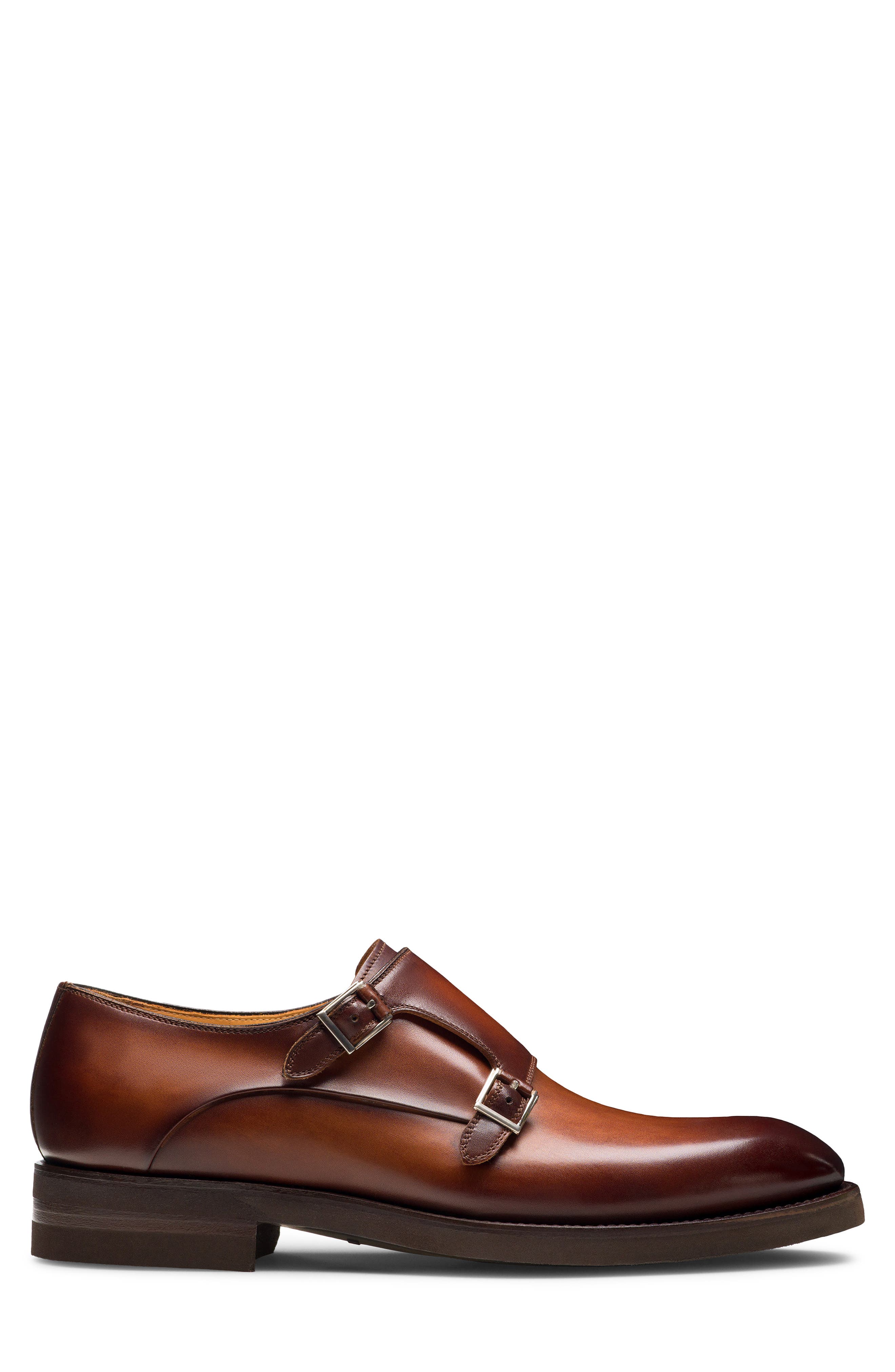 Omnia Double Monk Strap Shoe, Alternate, color, COGNAC
