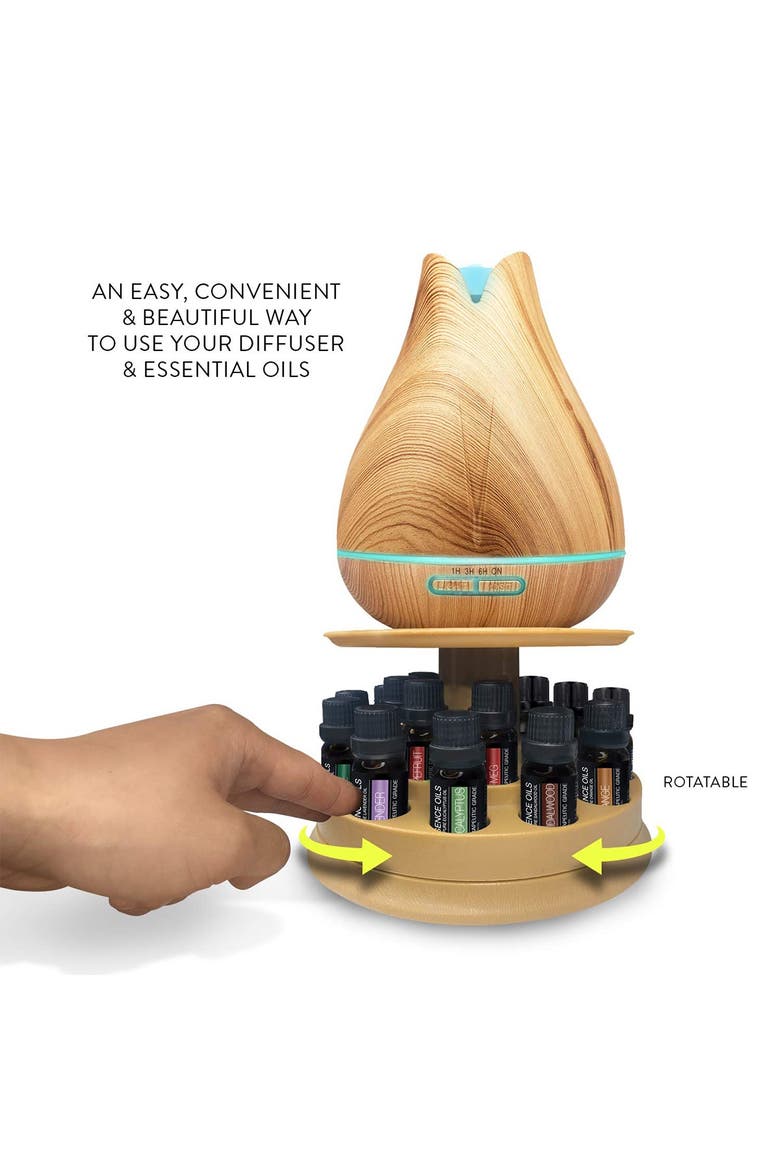 Ultimate Aromatherapy 400ml Essence Diffuser with Rotating Display Stand & 20 Essential Oils, Alternate, color, NO COLOR