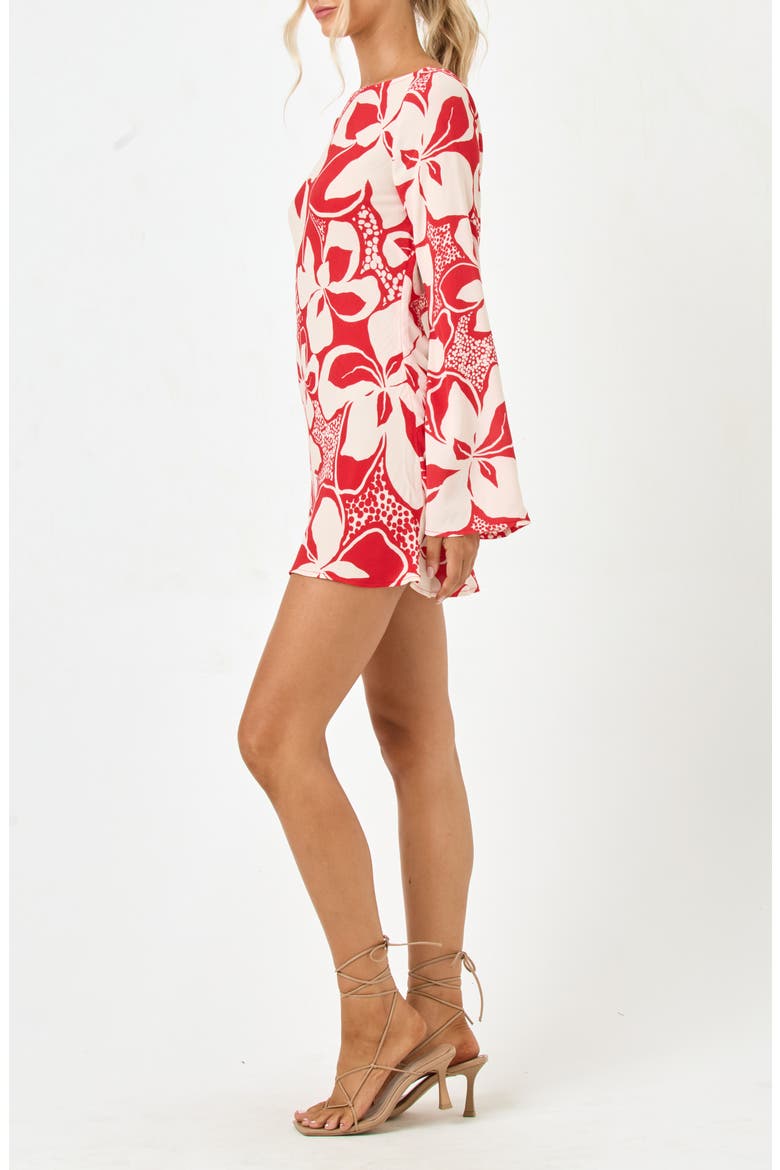 All I Need Long Sleeve Cover-Up Minidress, Alternate, color, HIBISCUS BLOOM