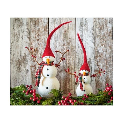 Tag Charming Small Snowman Figurine With Branch Arms For Christmas In Multi
