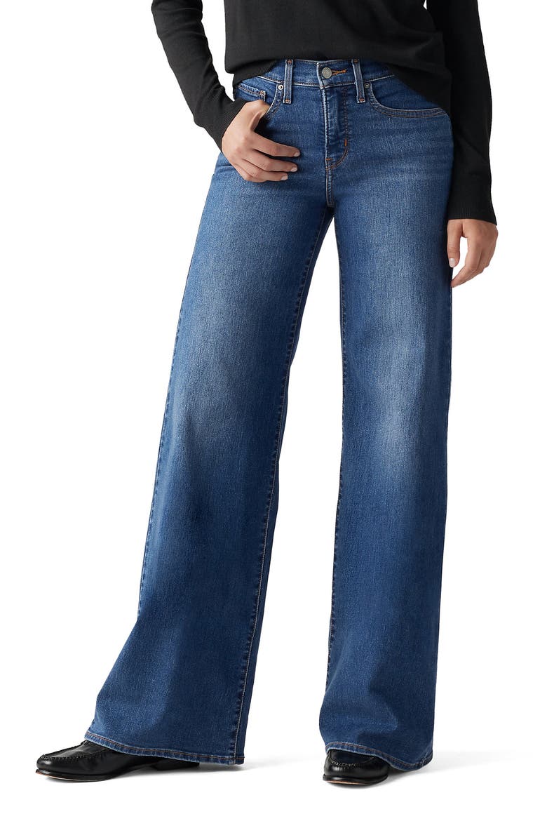 318 Shaping Mid Rise Wide Leg Jeans, Main, color, CLEVER GIRL