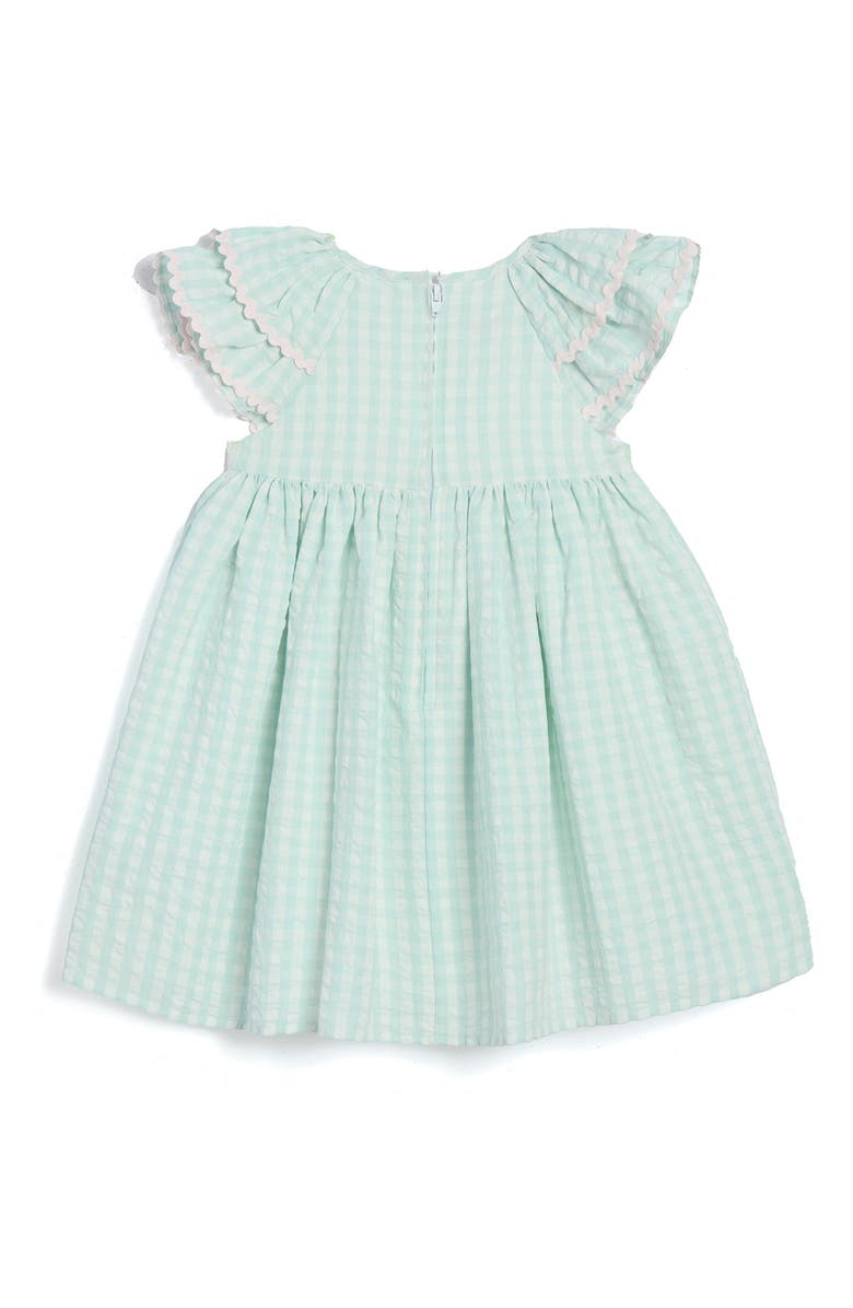 Pippa & Julie Gingham Flutter Sleeve Dress & Bloomers, Alternate, color,