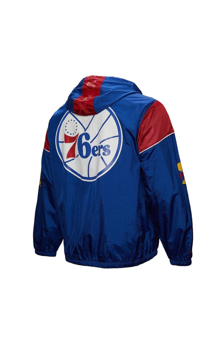 Mitchell & Ness Unisex Mitchell & Ness  Royal Philadelphia 76ers Hardwood Classics Team OG 3.0 Anorak Half-Zip Windbreaker Jacket, Alternate, color, Royal