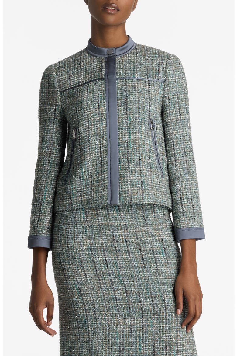 Metallic Tweed Jacket, Main, color, SLATE MULTI